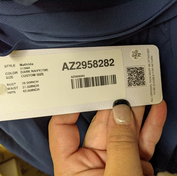 Azazie Mathilda Bridesmaids Navy Blue Dress - Picture 2 of 4